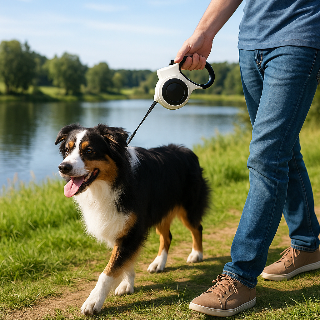 Laisse rétractable éclairée pour chien