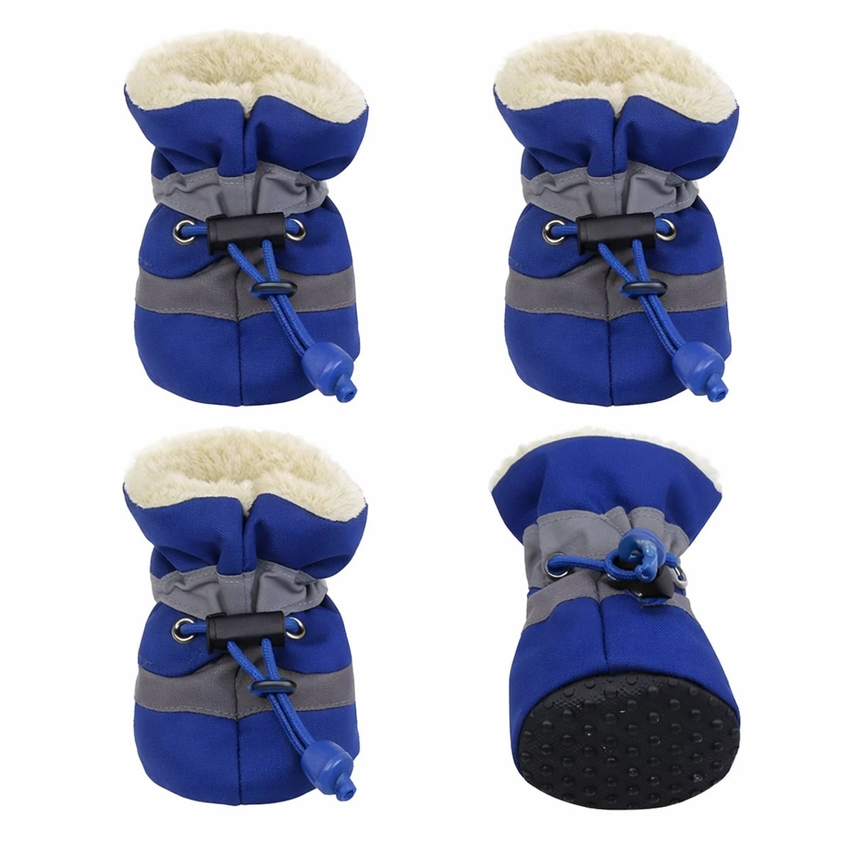 Bottes d’hiver imperméables pour chien bleu – protection neige et pluie