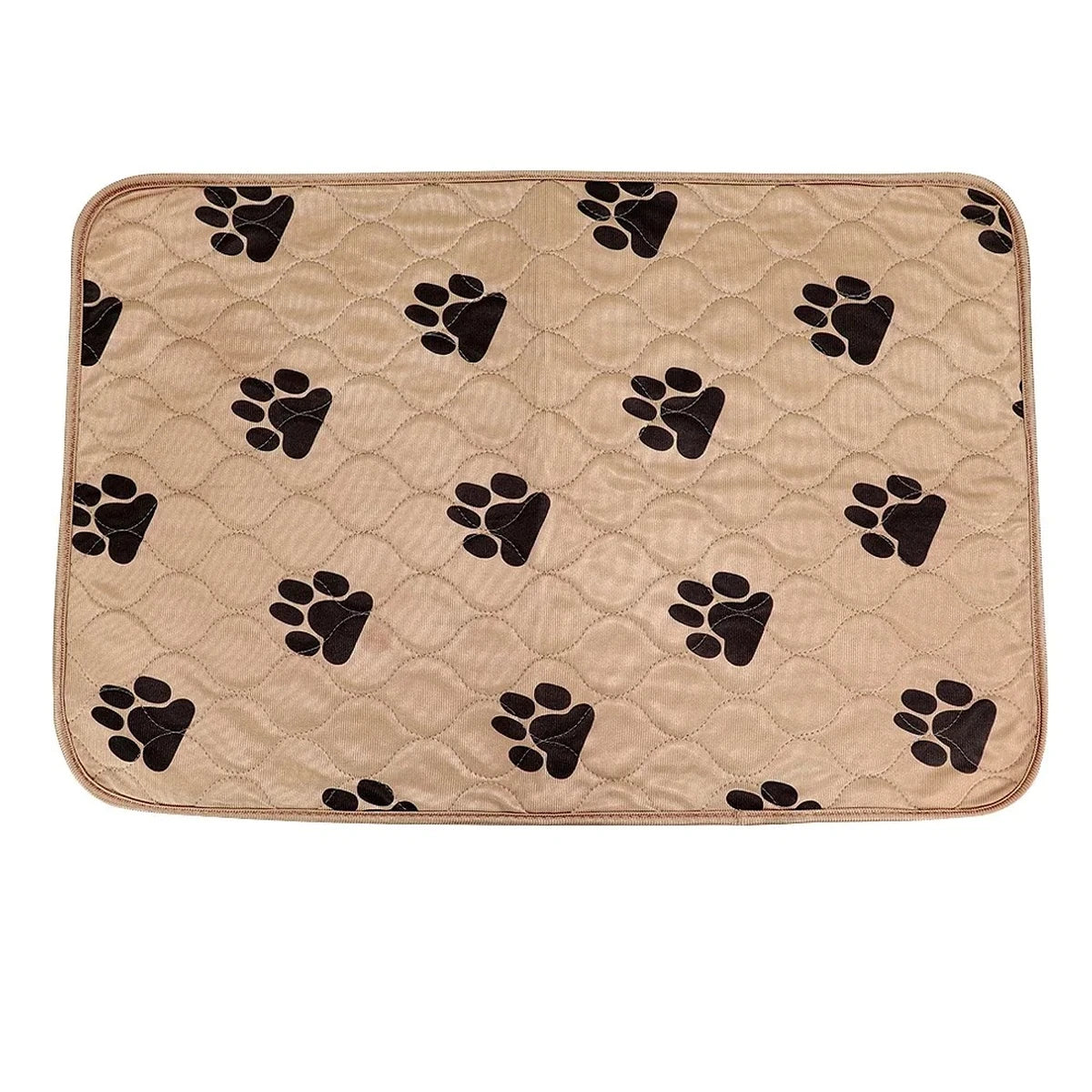 Coussin d’urine réutilisable pour chien beige à motifs pattes, tapis absorbant lavable