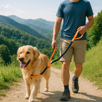 Laisse mains libre orange pour chien â libertĂ© de mouvement et contrĂŽle optimal