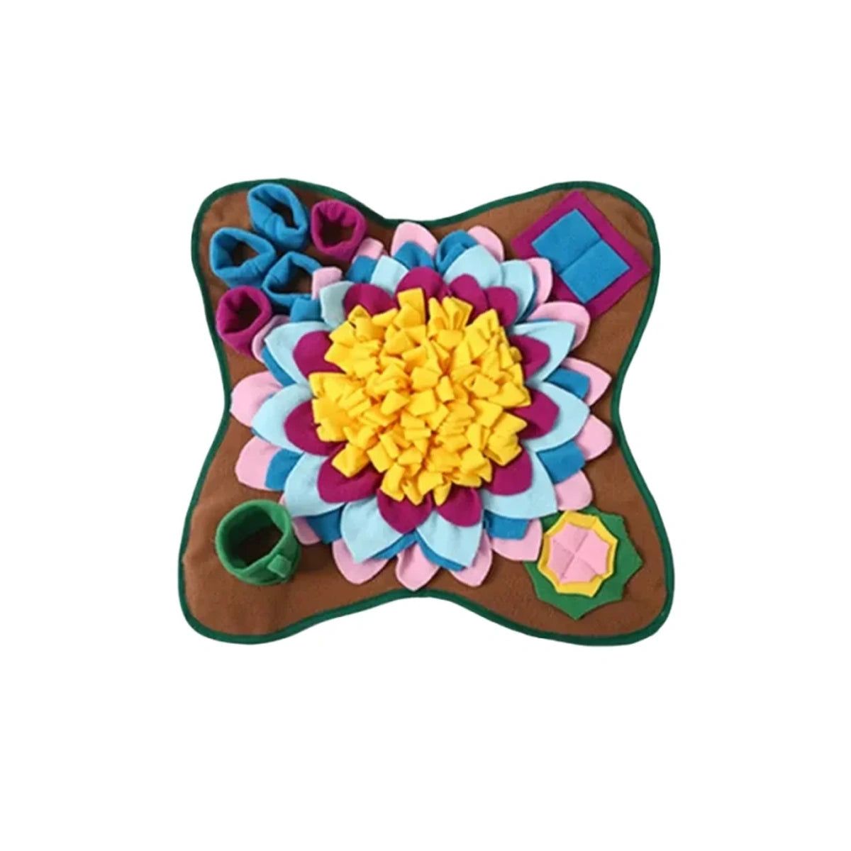 Tapis de fouille brun avec fleurs pour chien en forme de fleur, jouet éducatif anti-stress