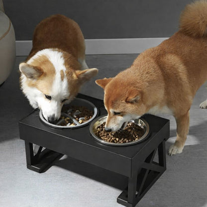 Support de gamelle design pour chien en intérieur