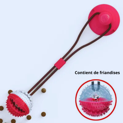 FunnyToys™ | Balle interactive à ventouse Jouet pour chien Chienjoueur Rouge FunnyToys™ + 1 Rouleau à peluche + Livraison Offerte 