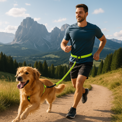 Laisse mains libres verte pour chien – liberté de mouvement et contrôle optimal