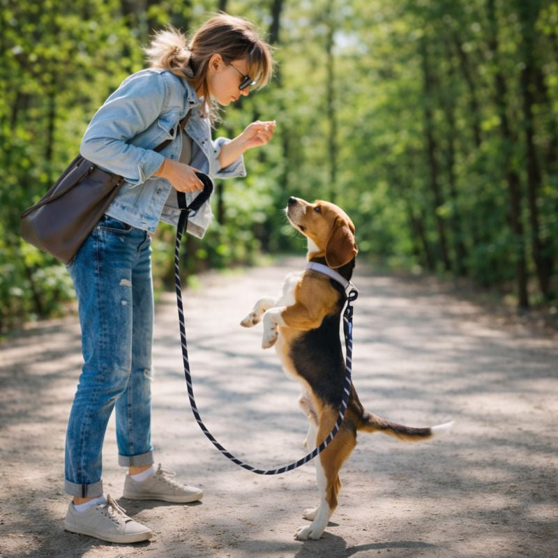 Balade canine avec laisse durable et sécurisée.