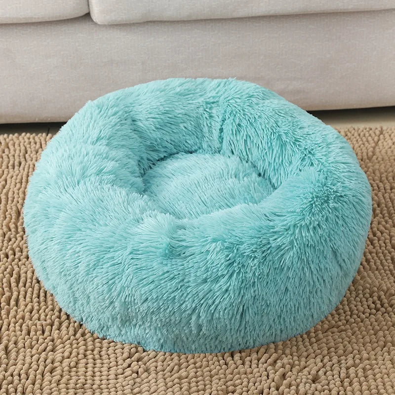 Lit rond en peluche pour chien