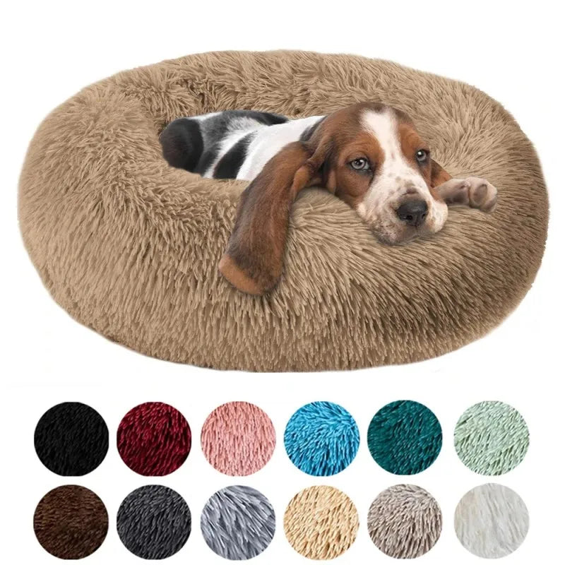 Lit rond en peluche pour chien