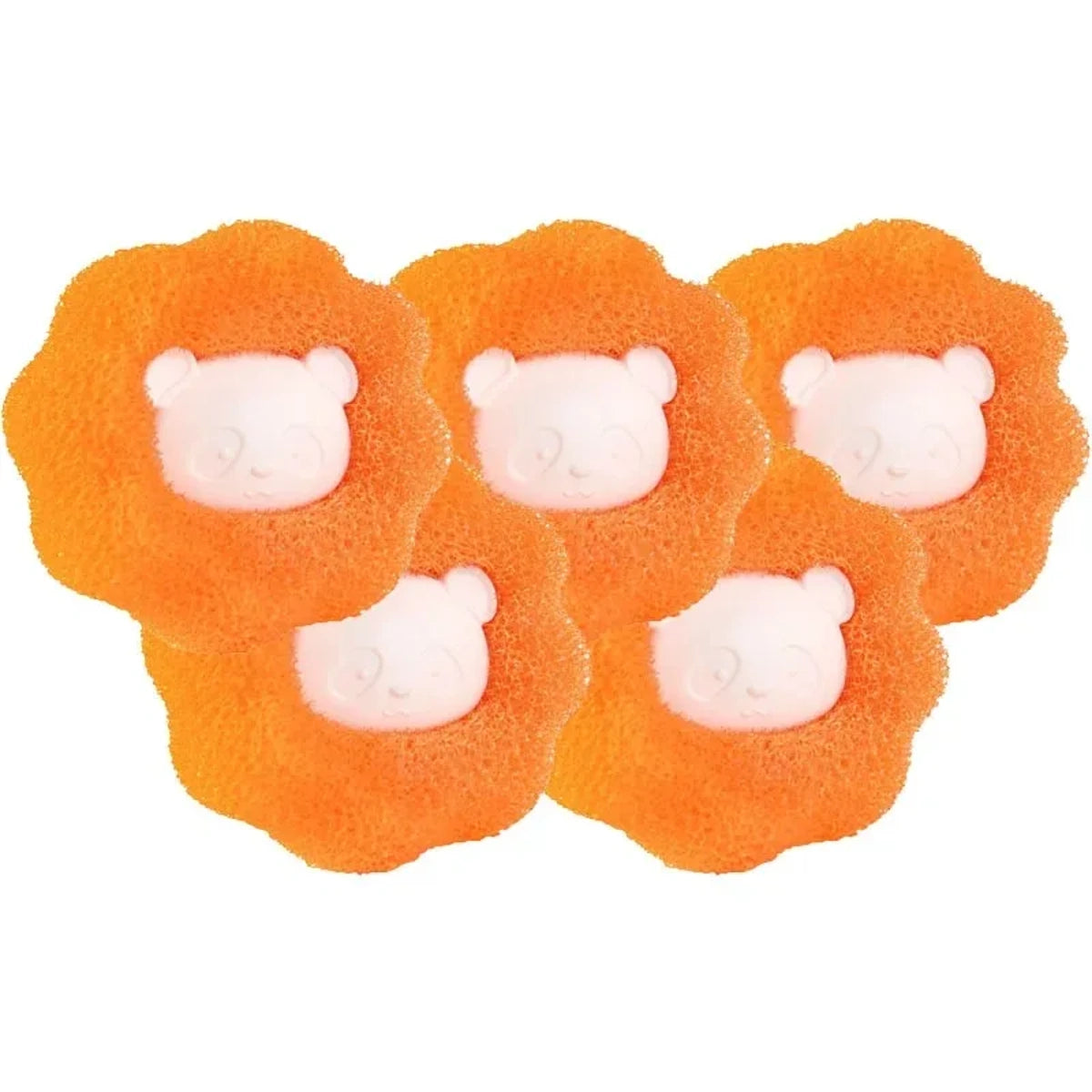 Boules à lessive anti-poils animaux orange – lot de 5 pour machine à laver