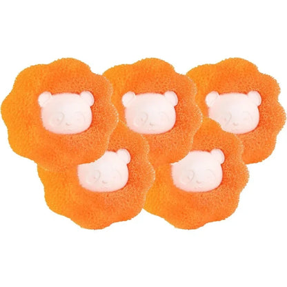 Boules à lessive anti-poils animaux orange – lot de 5 pour machine à laver