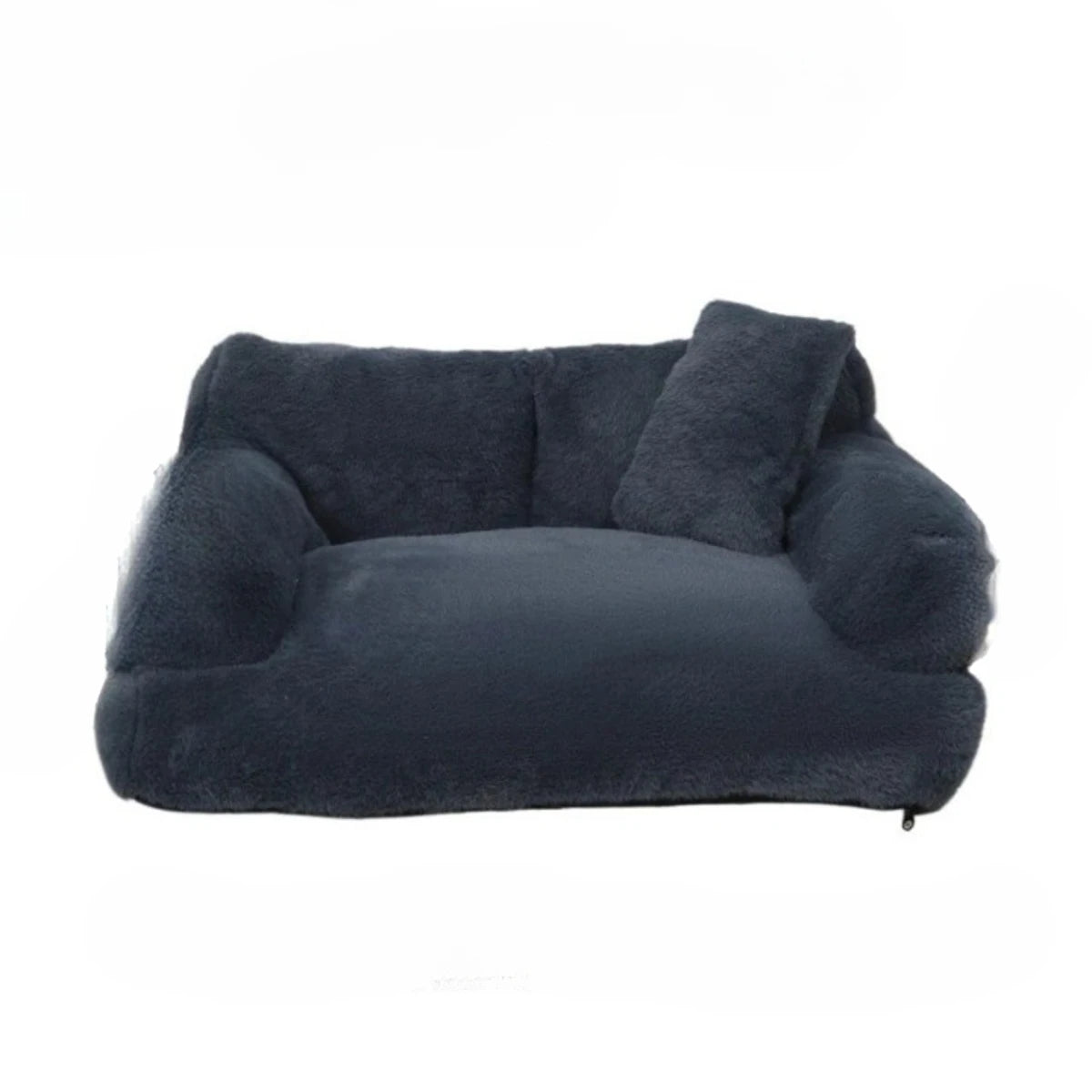 Canapé de luxe pour chien bleu foncé en tissu pelucheux confortable