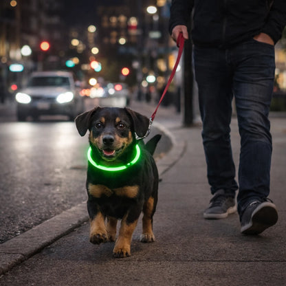 Collier LED chien pour marche nocturne