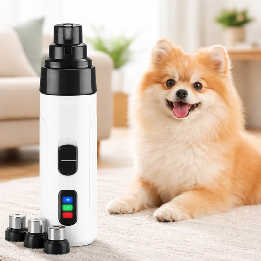 Coupe-ongles électrique silencieux pour chien avec petit chien calme à l’intérieur