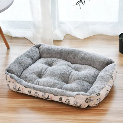 Coussin pour chien gris moelleux avec assise rembourrée