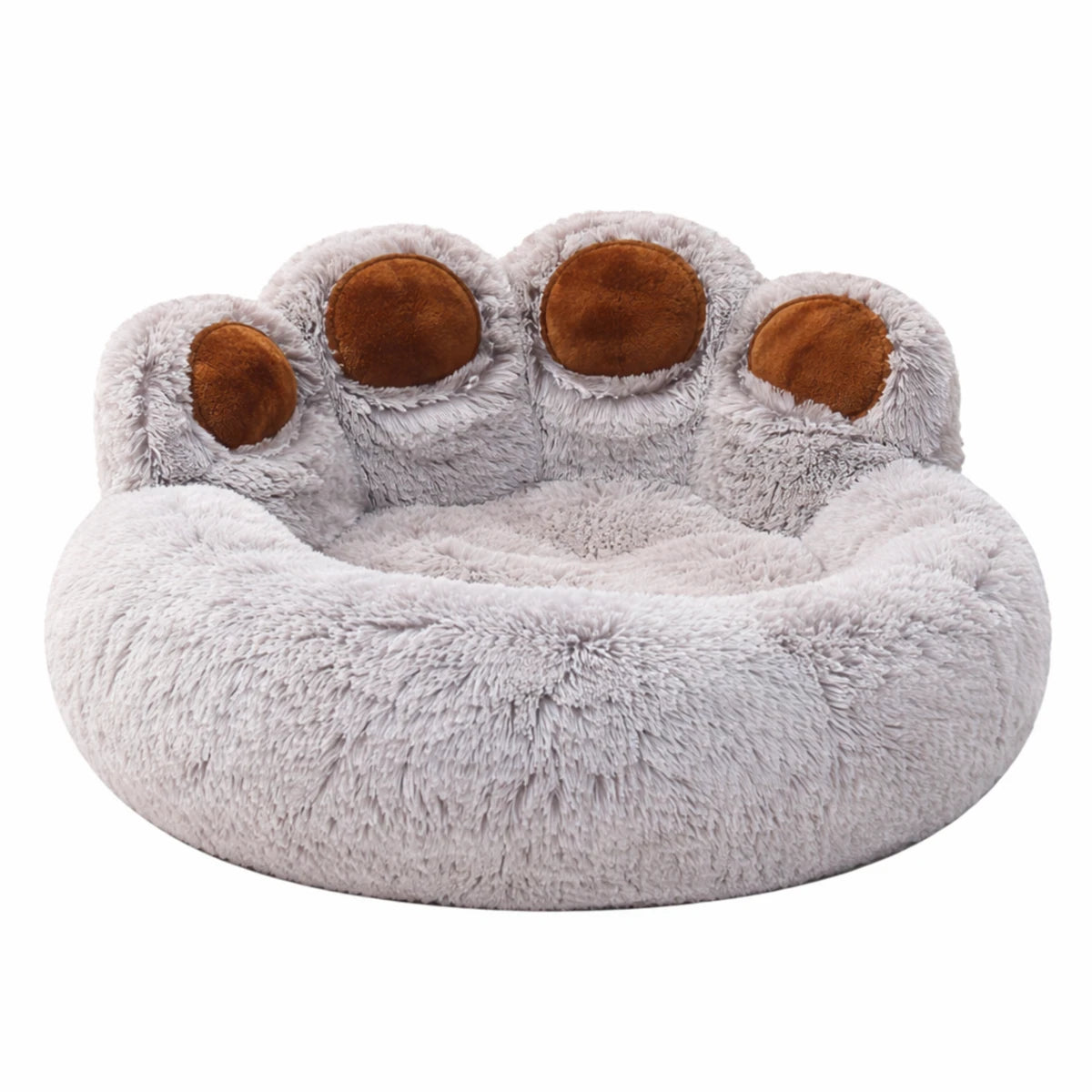 Coussin pour chien en forme de patte beige confortable
