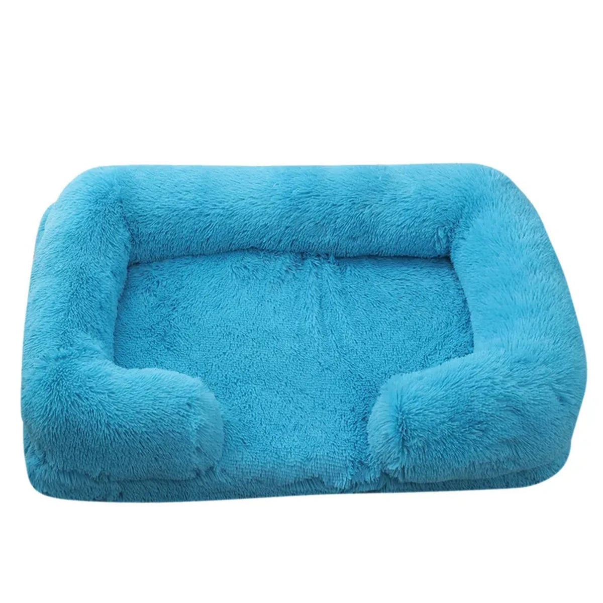 Coussin pour chien en peluche bleu, repos optimal