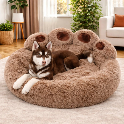Coussin rond moelleux pour chien
