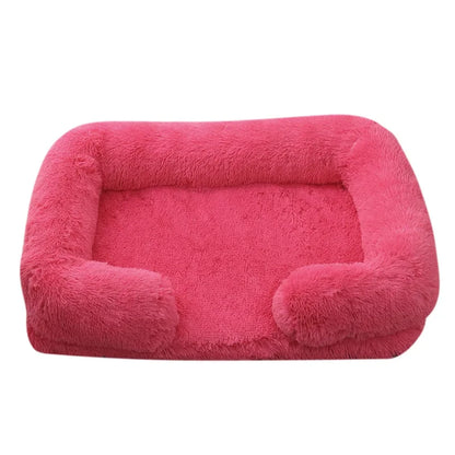 Coussin pour chien en peluche rose, doux et confortable
