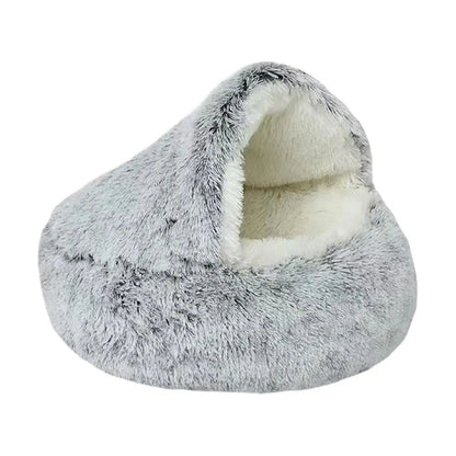 Coussin donut pour chien gris doux et moelleux
