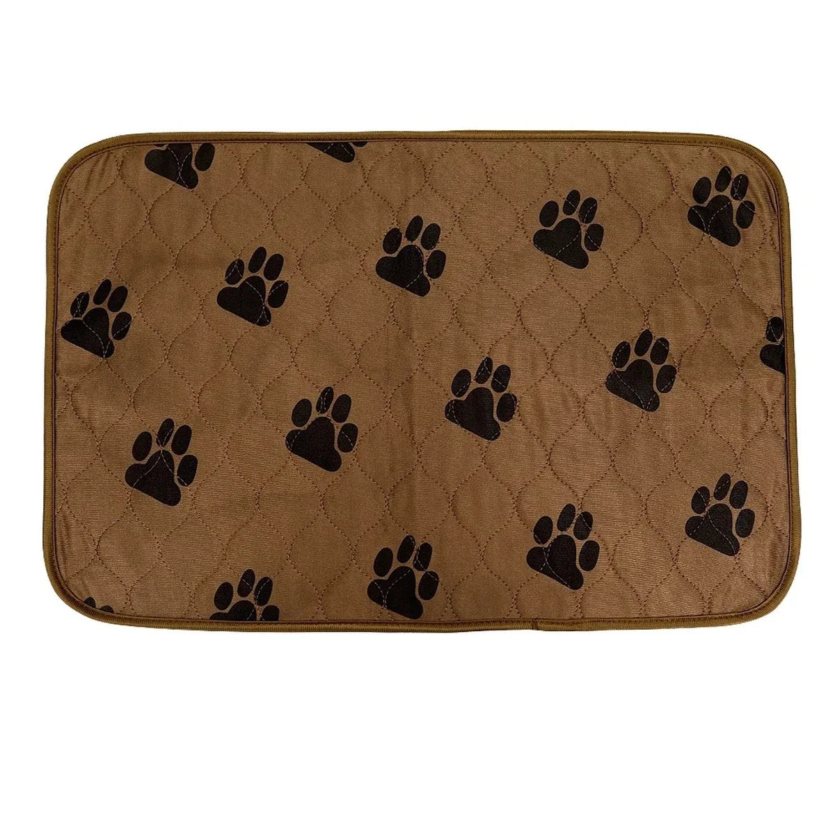 Coussin d’urine réutilisable pour chien marron à motifs pattes, tapis lavable absorbant