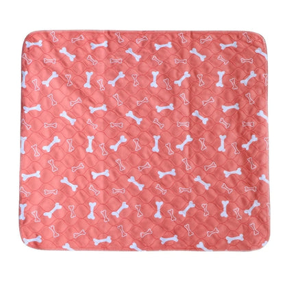 Coussin d’urine réutilisable pour chien rose à motifs os, tapis absorbant lavable