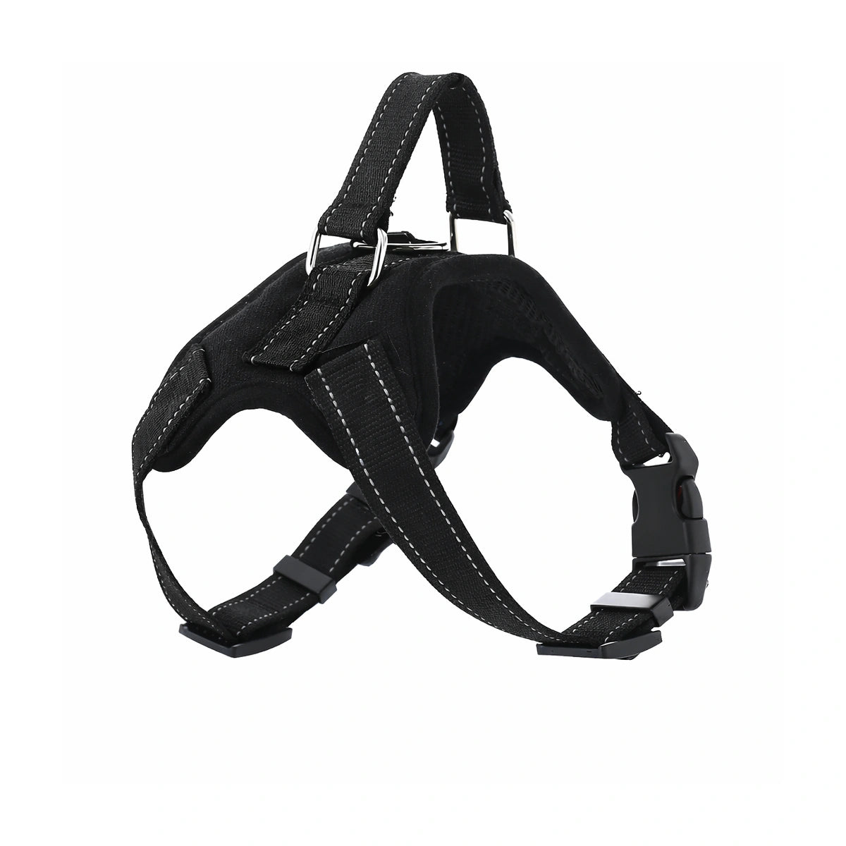 Harnais pour chien ergonomique noir, confortable, ajustable et sécurisé