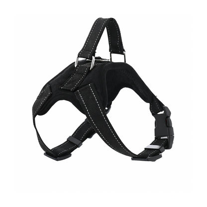 Harnais pour chien ergonomique noir, confortable, ajustable et sécurisé