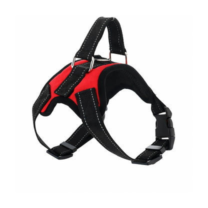 Harnais pour chien ergonomique rouge, respirant et résistant, offrant un maintien optimal