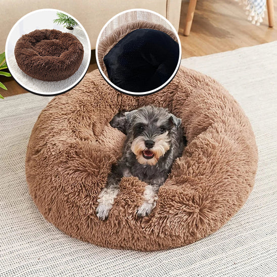 Lit rond en peluche pour chien