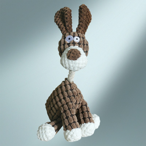 Jouet interactif  | Fun Pet Toy™ peluche Chienjoueur Âne / Brun et blanc  