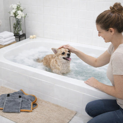 Peignoir pour chien absorbant – Serviette de bain à séchage rapide réglable