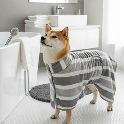 Peignoir microfibre chien grande taille – chaleur et confort