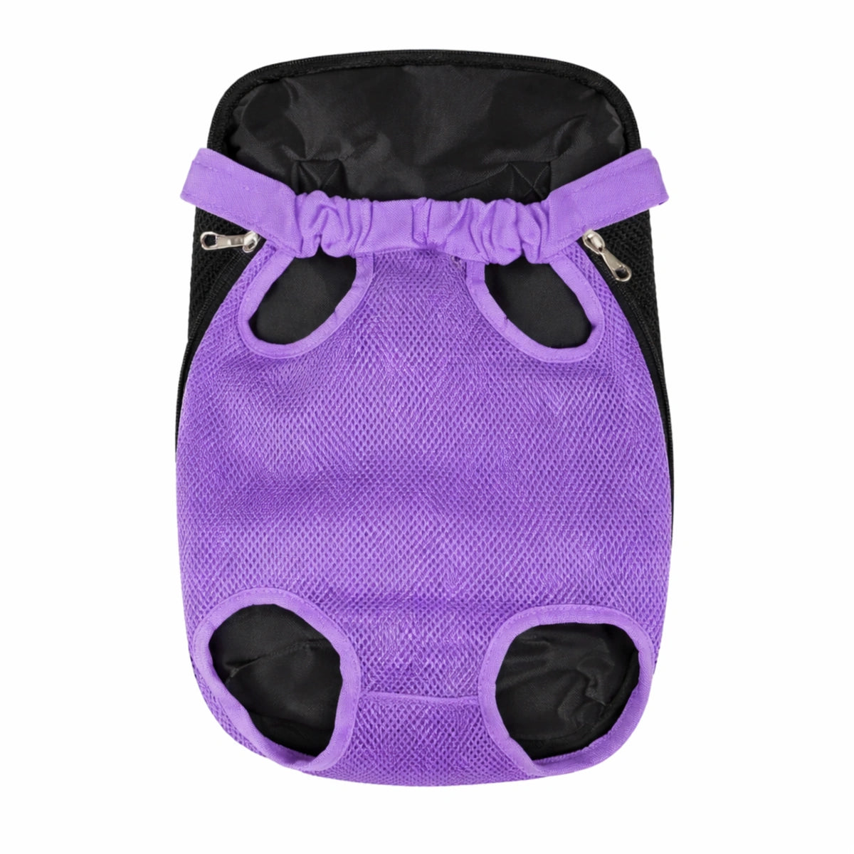 Sac à dos de transport respirant pour chien violet, confortable et sécurisé pour promenades et voyages