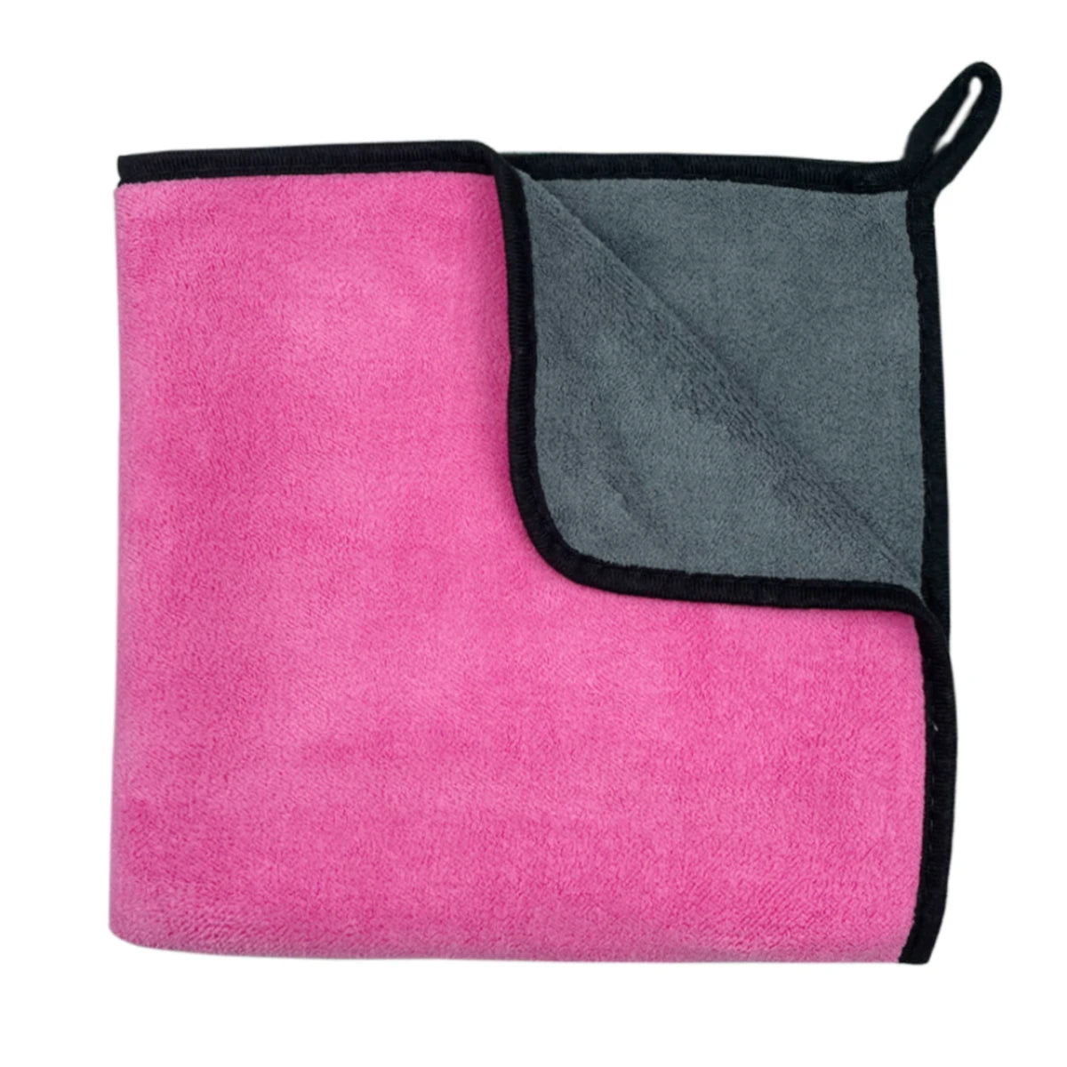 Serviette de bain pour chien et chat en microfibre douce rose et grise à forte absorption