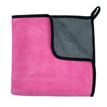 Serviette de bain pour chien et chat en microfibre douce rose et grise à forte absorption