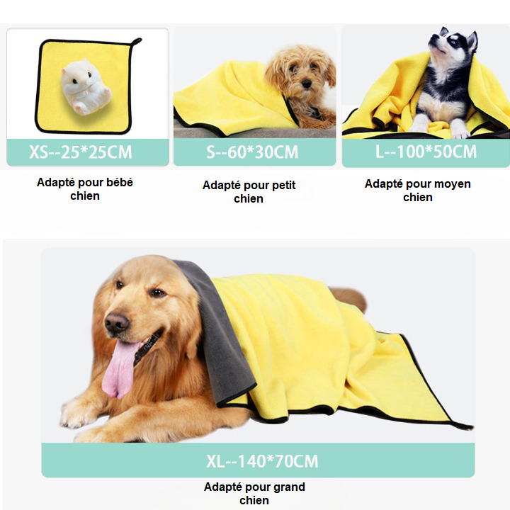 Quick-drying Dog™ | Serviette  | séchage rapide Serviette de bain alimaux de compagnie Chienjoueur   