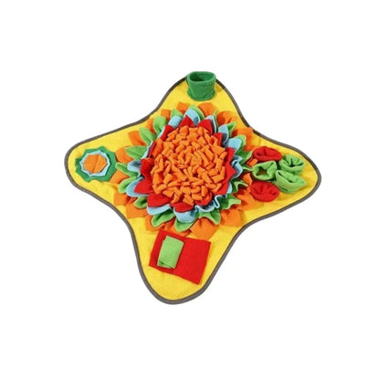 Tapis de fouille jaune éducatif pour chien, jouet de stimulation cognitive