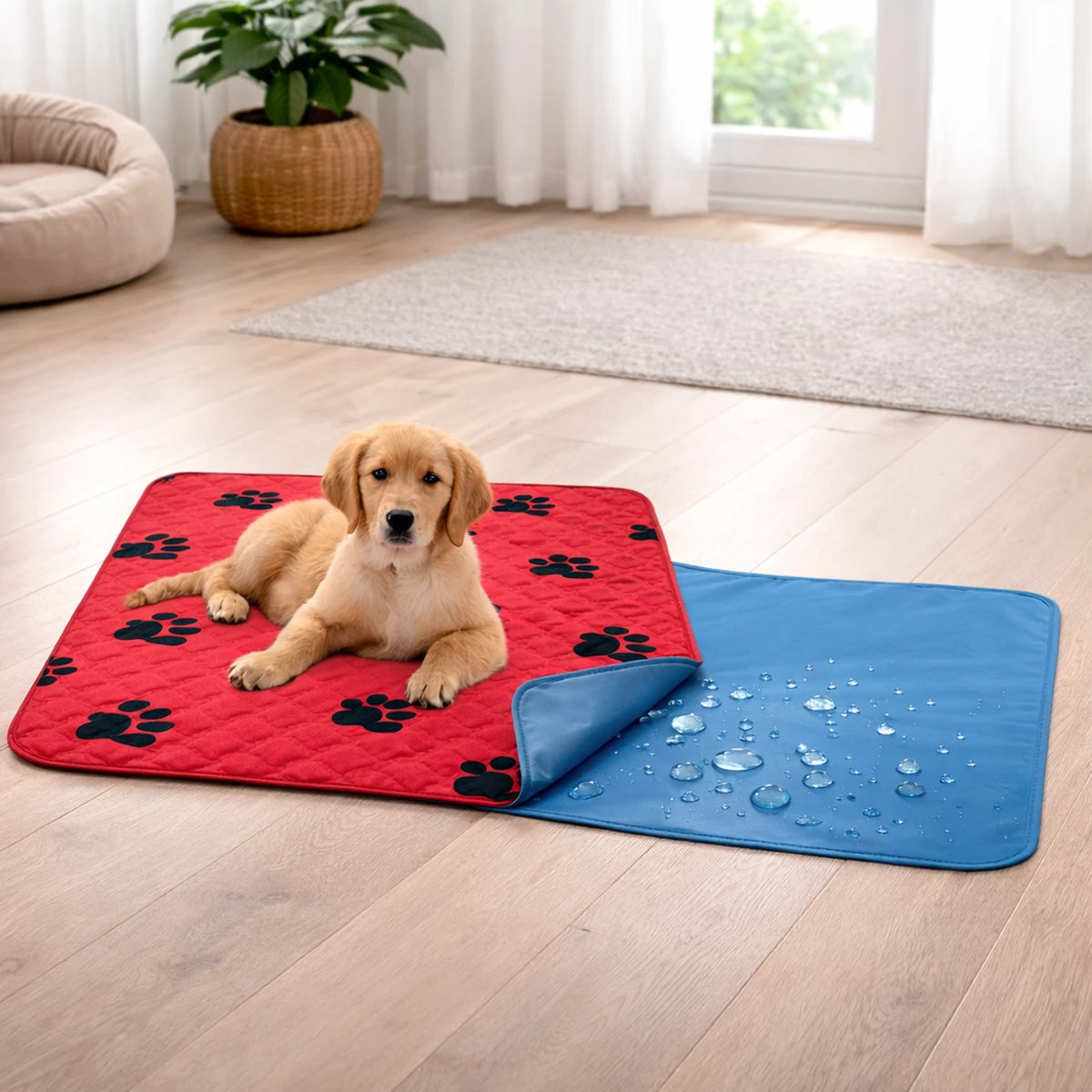 Tapis imperméable pour chien avec dessous antidérapant