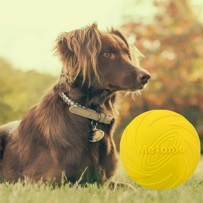 FlyingDiscs™ | Jouet interactif Jouet pour chien Chienjoueur Jaune S 15cm 